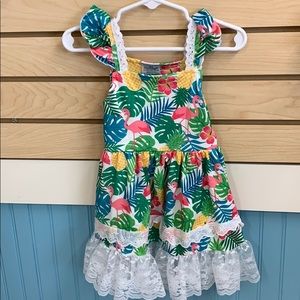 Flamingo lace trimmed dress